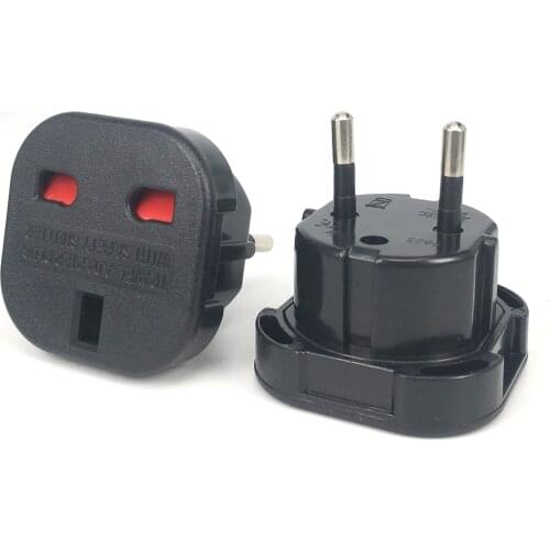 New Travel UK To EU 240V Adapters High Quality Euro Plug AC Power Charger Adapter Converter Socket Black Mayitr
