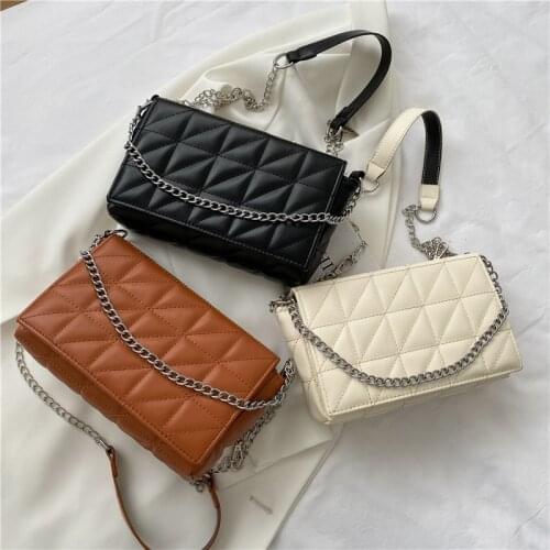 New Casual Chain Crossbody Bags For Women Fashion Simple Shoulder Bag Ladies Designer Handbags PU Leather Messenger Bags