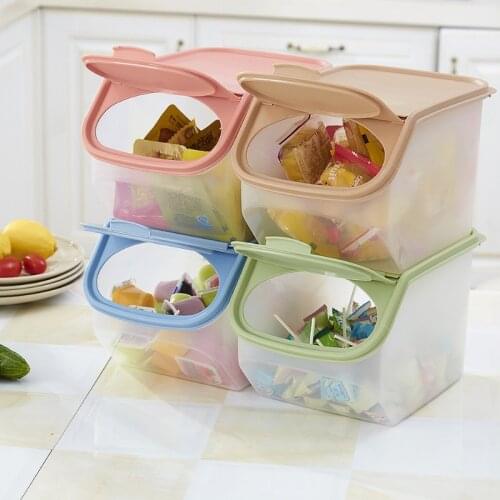 PlasticTransparent Rice Storage Box Sealed Moisture-proof Large Capacity Grain Cereal Dispenser Kitchen Food Storage Container