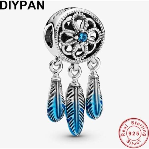 Fit Original Charm Bracelet Real 925 Sterling Silver Heart Bead Purple Flower CZ Charm European For Women DIY Fine Jewel