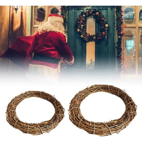 Vines Garland Pendant Rattan Ring Wall Mount Christmas Accessories Christmas Party Plastic Pendant Decorations