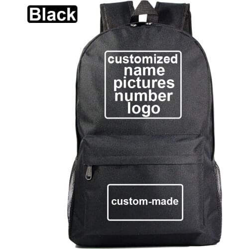 Custom-made customized name logo number Boy Girl School bag Women Bagpack Teenagers Schoolbags Men Children Student Backpack