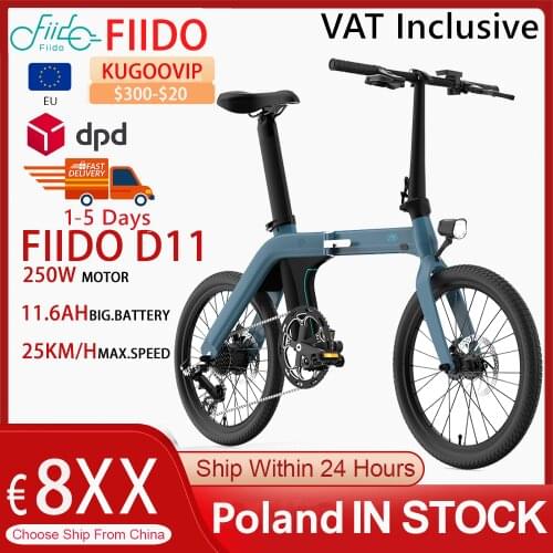 FIIDO D11 Folding Electric Moped Bicycle 20 Inches Tire 25km/h Max Speed Three Modes 11.6AH Lithium Battery 100km Range
