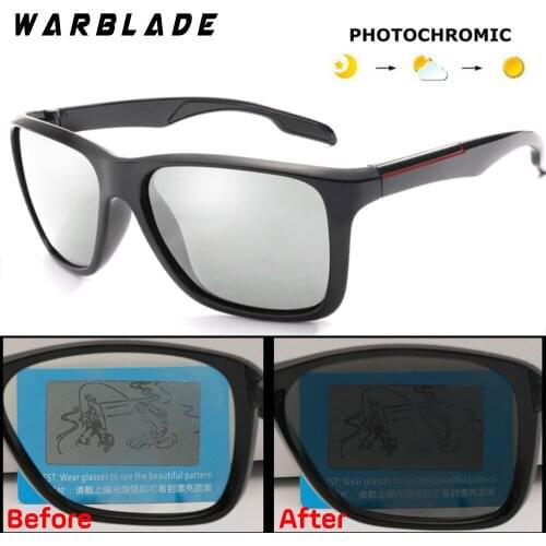 WarBLade Men Photochromic Sunglasses New HD Polarized Sunglasses Women UV400 Rimless Anti-glare Sun Glasses Gafes de sol