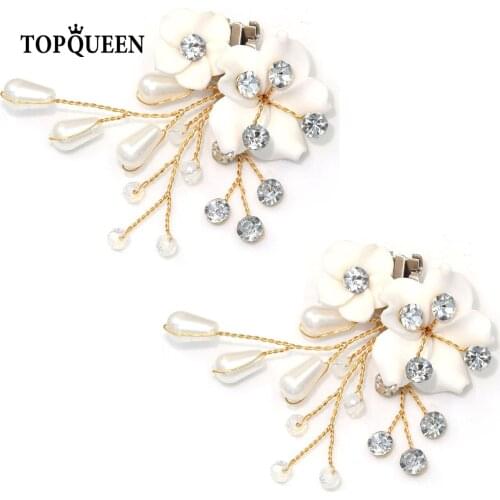 TOPQUEEN-X38 Fashion Crystal Wedding Shoes Buckle Women Shoes Decorations High Heel Shoes Clips Bridal Shoe Accessories