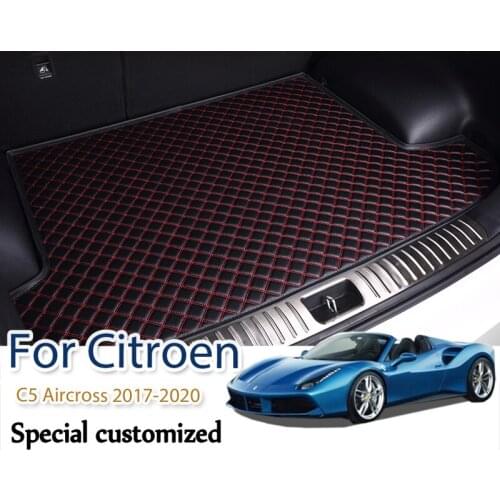 High quality Custom Leather waterproof Car Trunk Mat For Citroen C5 Aircross 2017-2020 Cargo Liner Accessories Interior Boot