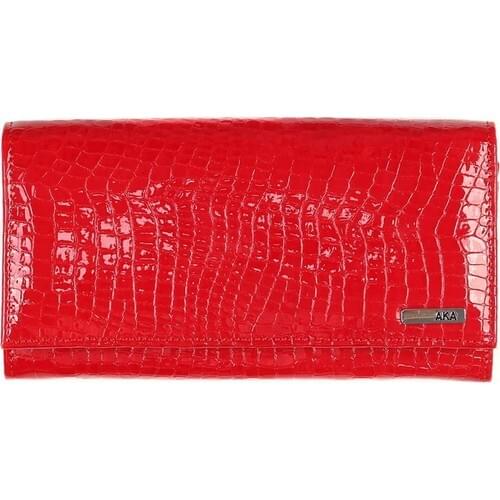 Red Sequins Pattern Onrginal Cowhide Leather Perfect Made In Turkey Women 'S Wallet (443-42)