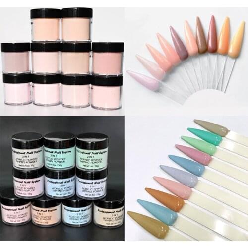 10Jar/set 28ml(1Oz)Acrylic Powder Extension French nude/light colors Carving Nail Polymer Tip Nail Art Dipping Dust Acrylic#oz1