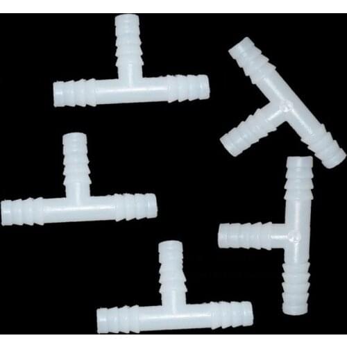 10pcs 8mm Aquarium Plastic Connectors Tee Straight T-shaped 3 Way Connector for Water Air Pump Fish Tank Accessory