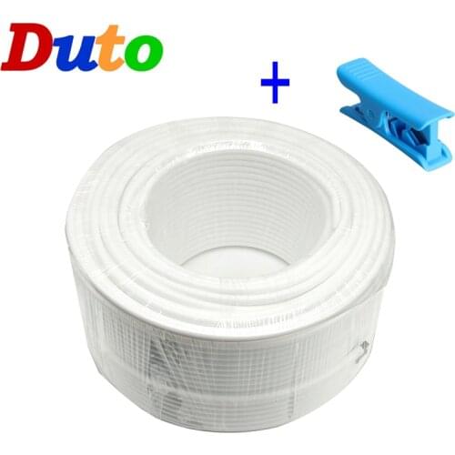 100M/Roll White No Mark 1/4" 6.35mm PE Tube Food Grade Garden Irrigation Agriculture Hose Misting system Tube with Tube Cutter