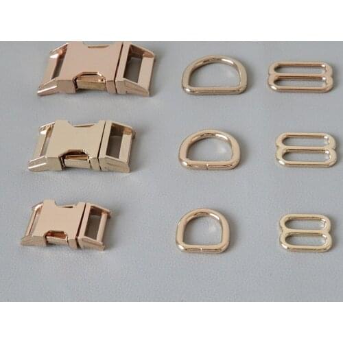 100Sets 15mm 20mm 25mm Webbing Strasps Metal D Ring Buckle For Dog Collar Paracord Harness Adjuster Belt Loop Accessory Hardware