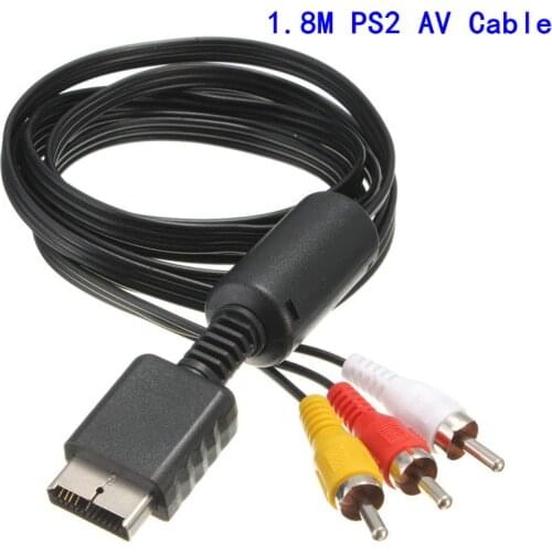 100PCS 1.8M Video Adapter AV Cable With 3 RCA TV Lead for PS3/PS2 HD Component Video Cable for Playstation 2 Game HDTV AV Cord