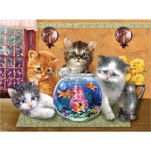 5d Diy Diamond Painting Flowers Animals Cat and fish Cross Stitch Diamond Embroidery Mosaic Home Decor ChildrenS Christmas Gift