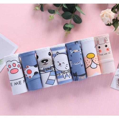 7Pcs/lot Panties For Women Underwear Sexy Lingeries Printed Cotton Ladies Sexy Panties Underpants Female Pants Girls Everyday