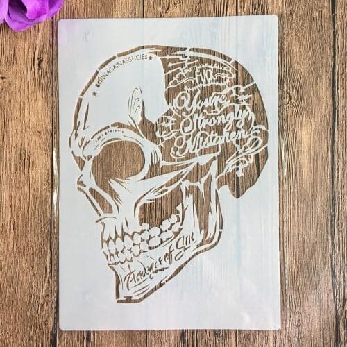 A4 29 *21cm skull DIY Stencils Wall Painting Scrapbook Coloring Embossing Album Decorative Paper Card Template,wall
