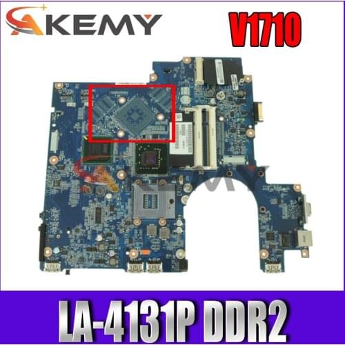 Akemy JAL60 LA-4131P CN-0Y185C 0Y185C For Dell Vostro 1710 V1710 Laptop Motherboard DDR2 with CPU