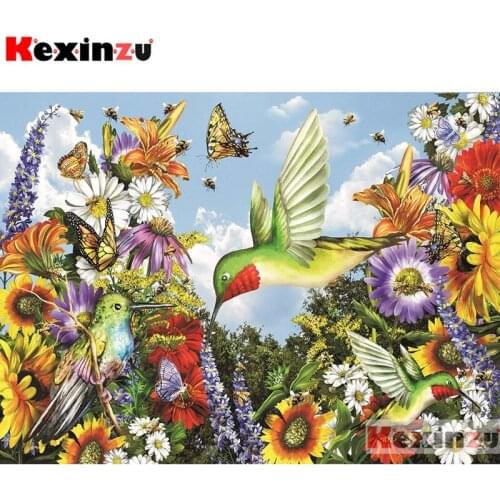 Full Square Drill 5D DIY Diamond Painting"Hummingbird flower butterfly"3D Embroidery handcraft work Cross Stitch Home Decor X