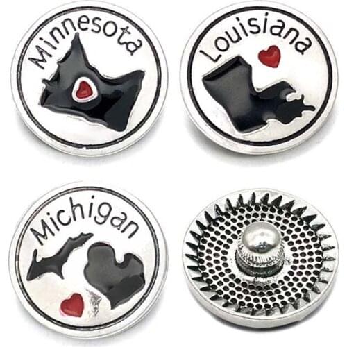 US University w414 3D 18mm 20mm metal snap button for Bracelet Necklace Interchangeable Jewelry Women accessorie findings