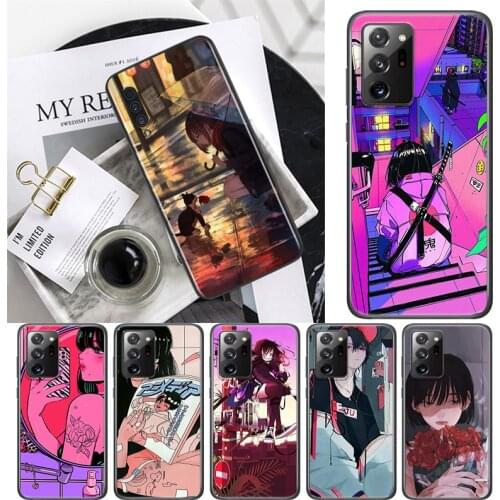 Anime Neon Color Art Girl For Samsung A72 A52 A02 S A32 A12 A42 A51 A91 A81 A71 A41 A31 A21 S A11 A01 A03 Core UW Phone Case