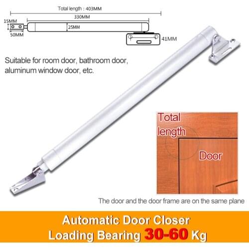 Automatic Door Closer Aluminum Closure Adjustable Door Closure 90 Degree Positioning Stop Load Up To 60kg Automatic Rebounder