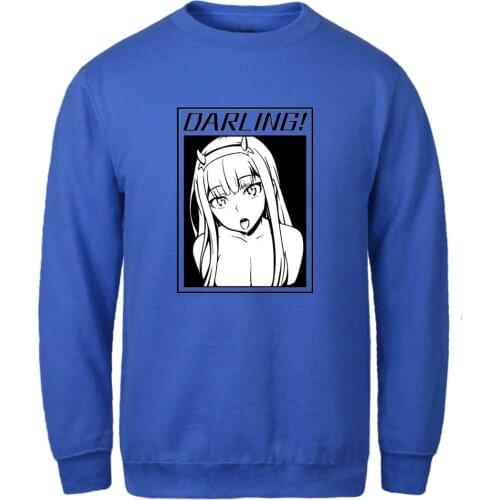 Darling In The Franxx Long Sleeve Sweatshirts Man Hoody Fashion Casual Tops Harajuku O-neck Tracksuits White Moletom Masculino