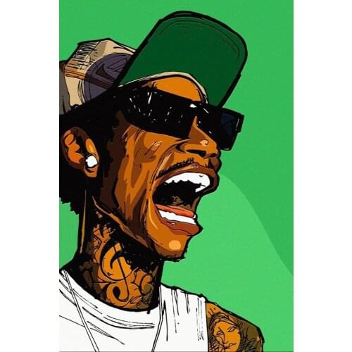 Home Decor Wiz Khalifa - Music Rapper 2-Silk Art Poster Wall Sticker Decoration Gift
