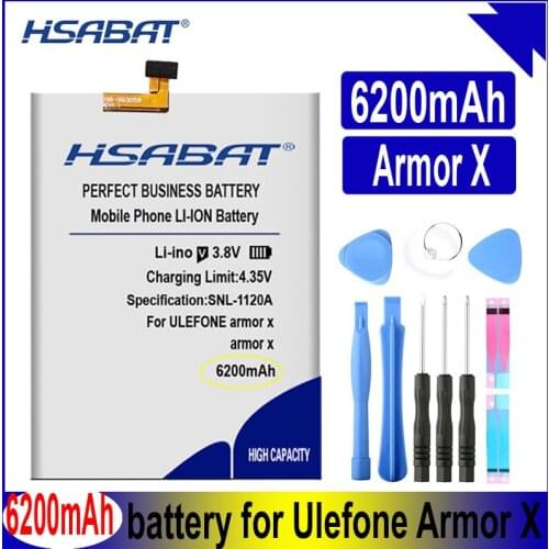HSABAT Armor X 6200mAh Top Quality Battery for Ulefone Armor X SmartPhone Batteries