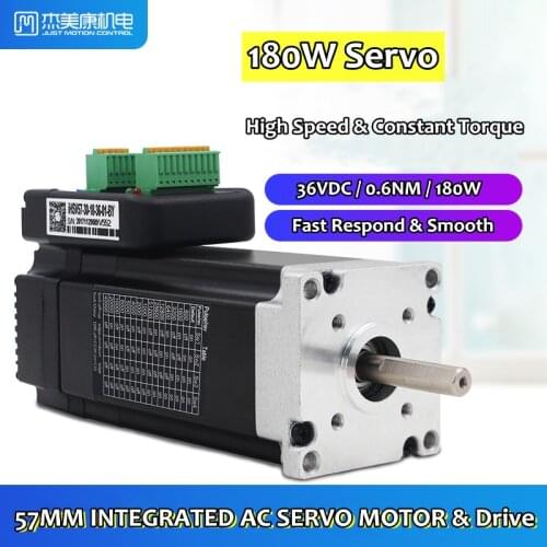 JMC Easy Servo NEMA23 / 57MM Integrated Servo Motor & Driver 180W 0.6NM 3000RPM DC36V IHSV57-30-18-36-01-BY for CNC Machine Kits