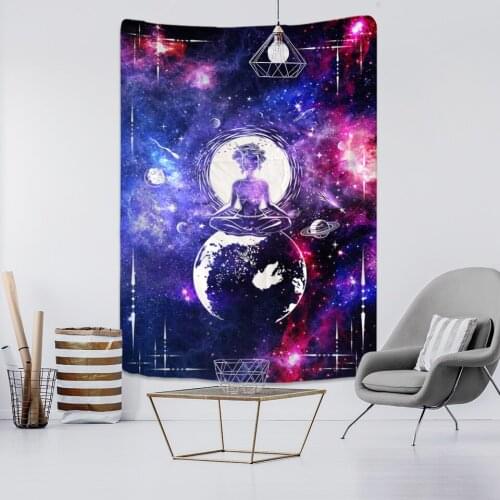 Meditator Tapestry Wall Hanging Planet Bohemian Hippie Psychedelic Magic Tarot Mandala Carpet Room Home Decor