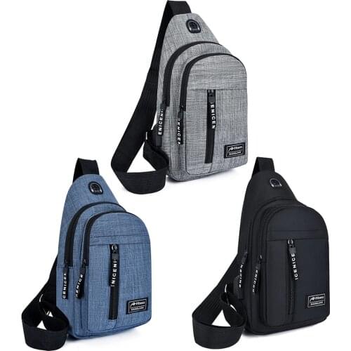 Fashion Men Chest Bags Solid Multi-pocket Crossbody Bag Oxford Shoulder Waist Pack Multi-function Travel Outdoor Package 2021