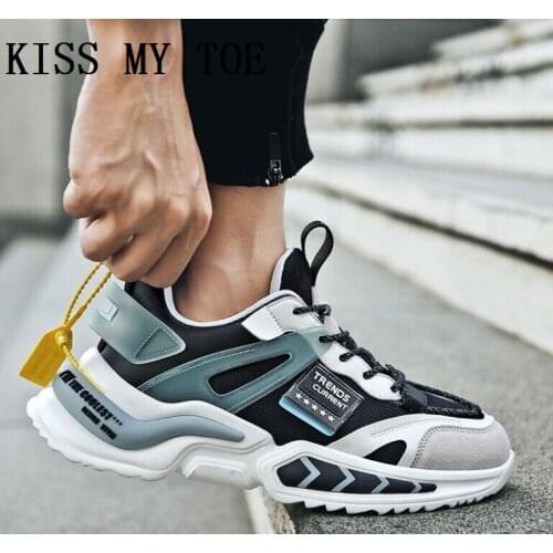 Spring 2021 Casual Breathable Mesh Shoes For Men Chunky Sneakers Zapatos De Hombre Sport Boys Flat Tenis Masculino Vulcanized
