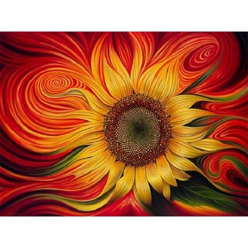 5D DIY Diamond Flower Painting Kits Sun Flower Rose Full Round With AB Drill Embroidery Painting Mosaic Home Decoration Gift Art