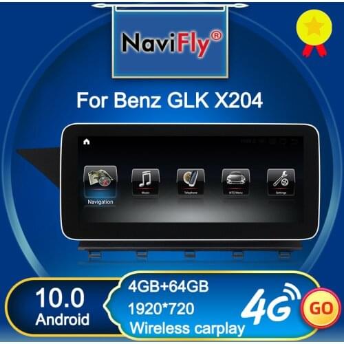 NaviFly Wireless Carplay Android 10 Car Multimedia Player for Mercedes Benz GLK Class X204 GLK220 GLK300 GLK350 Navigation GPS