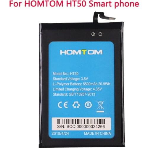 New Original HOMTOM HT50 Battery Replacement 5.5inch 5500mAh Backup Batteries Replacement For HOMTOM HT50 Smart Phone