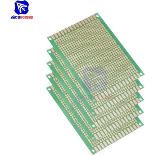 Diymore 5PCS/Lot 7x9cm Single Sided Prototype Universal Printed Circuit Board for DIY Soldering Green PCB Board for Arduino
