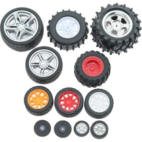 50PCS Multi Type 20mm 26mm 38mm 48mm 53mm Plastic Rubber Tire Accessories for RC Model Vehicles DIY Robot Scientific Education