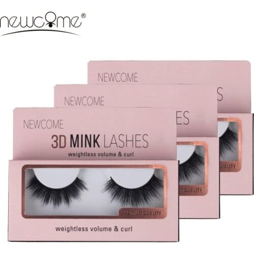 NEWCOME 1 Pair 100% Cruelty free Eyelashes 3D False Mink Lashes Natural Soft Full Strip Eye Lashes Faux Cilio Maquiagem Makeup