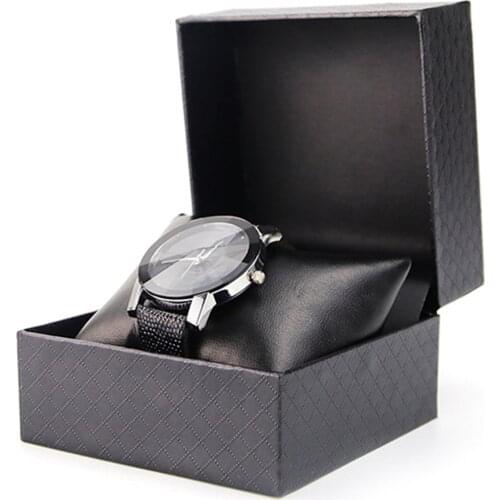 Square PU Leather Watch Case Storage Holder Organizer Jewelry Box Sturdy