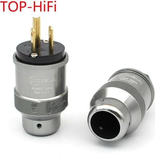 TOP-HiFi Pair KREL Gold Plated US AC Power Plug Hi-EndAudio Grade Copper US Plug IEC for DIY Power Cord Cable