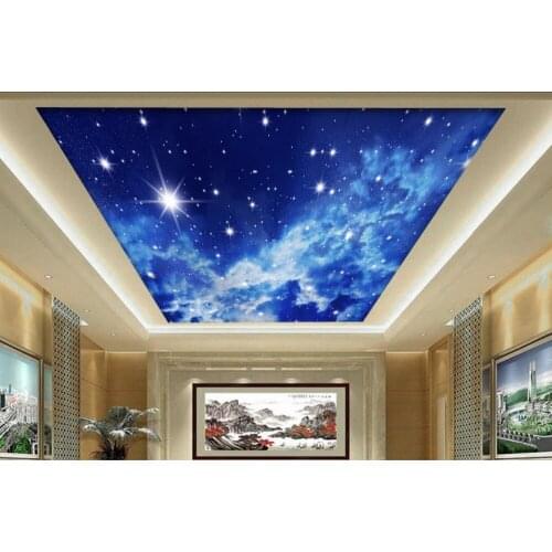 Modern three-dimensional blue sky ceiling frescoes papel parede mural wallpaper custom 3d mural wallpaper tv backdrop