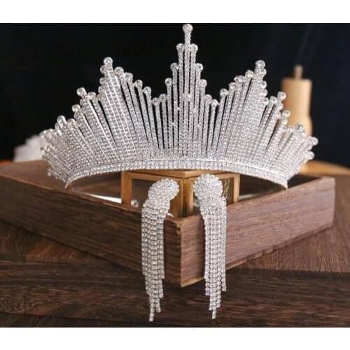 Rhinestone Crowns Bridal Jewelry Baroque Luxury Crown Crystal Headpiece for Woman Formal Elegant Bridal Accessories 2021