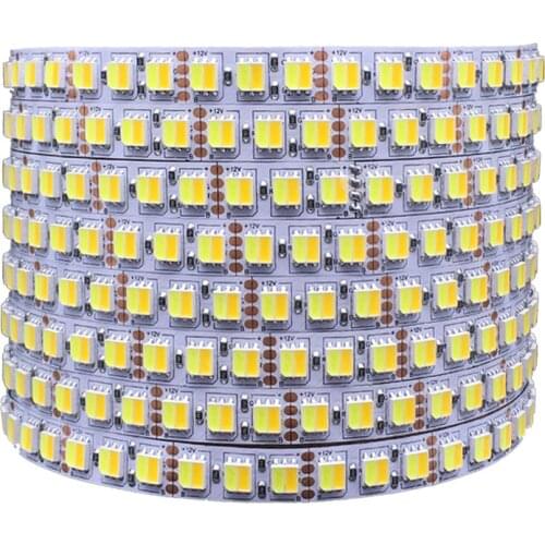 5m CCT LED Strip Dual Color Led Tape Dimmable 5050/5025 Warm White & White 2 in 1 Chip Color Tem Ajustable 12v/24V 60 /120leds