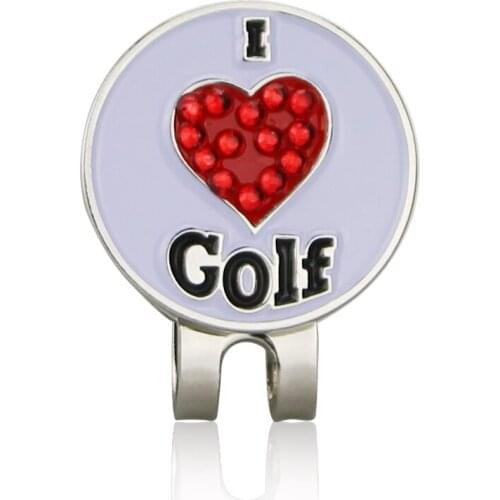 Free Shipping Brand New I Love Golf ball marker with Magnetic Hat Clip, 2pcs/lot