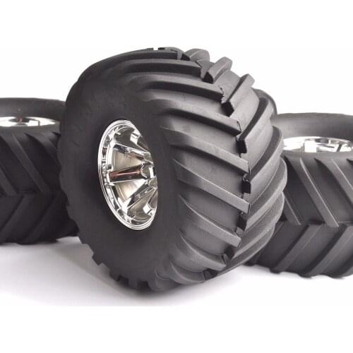 IN STOCK 4pcs/Set 1/10 Scale RC Big Foot Tires Climbing Rubber Tyre Wheels Rims Fit Car Accessories Truck racing RC Model