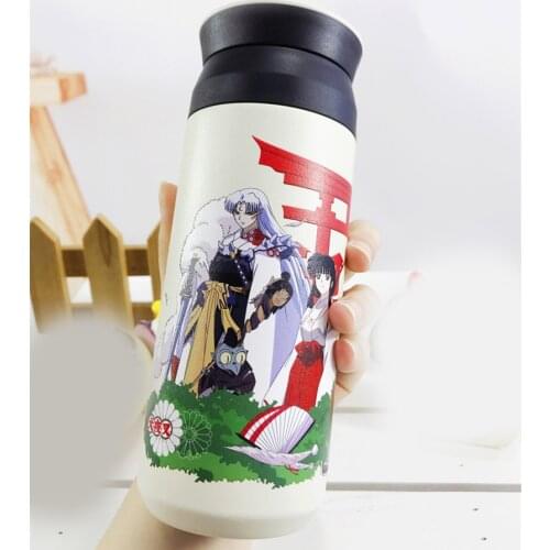 1pcs Creative Anime Cartoon Inuyasha Higurashi Kagome Printed Portable Stainless Steel Cup Student Water Bottle Boy Girl Gift