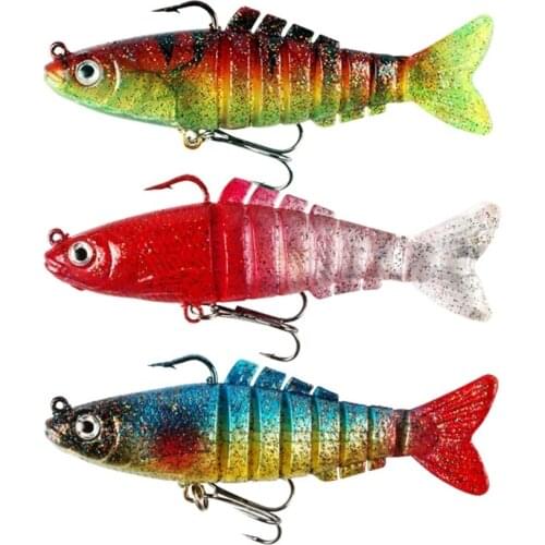 1pcs 9cm 17g Soft VIB Fishing Lures Wobblers Artificial Multi Jointed Bait Jigging Swim Trolling Pike Carp Fishing tackle