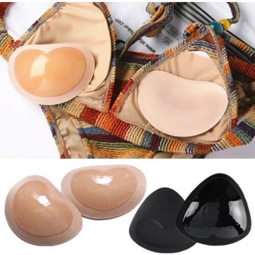 2Pcs Sponge Swimsuit Breast Push Up Bra Padding Chest Enhancers Bra Foam Insert Chest Cup Stickers Women Intimates Accessories