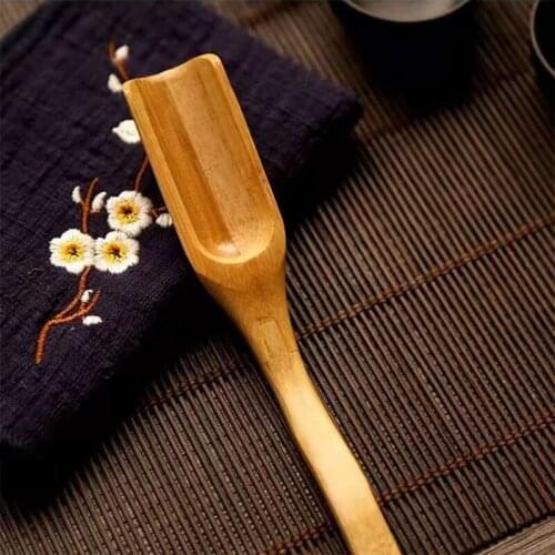 20Pcs/Lot Bamboo Wooden Tea Scoop with Long Handle Leaves Powder Teaspoon Accessories