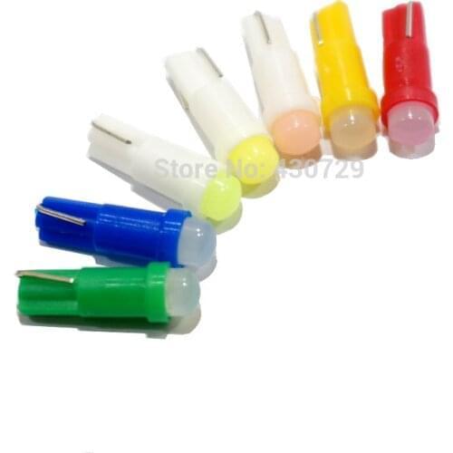 20pcs T5 COB Led Ceramic Dashboard warning Indicator lights Interior Instrument Panel Gauge Wedge Light Lamp Bulb 12V white blue