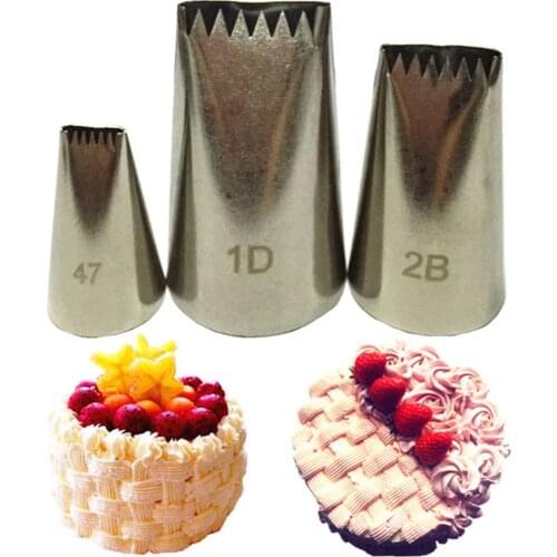 3pcs/set Stainless Steel Basket Weave Tips Icing Piping Nozzle Tips Writing Tube Nozzle Baking Pastry Tools Fondant Cake Decor